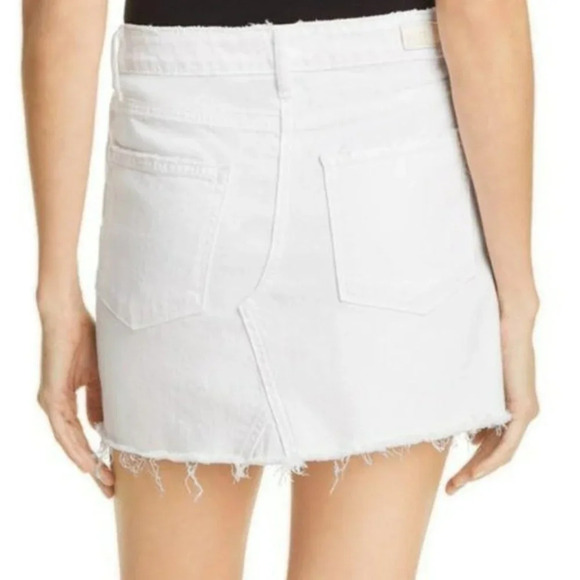 PAIGE Afia Denim Mini Skirt in Crisp White 31 NWT - Picture 2 of 8